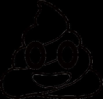 Smiling Poop Emoji Outline PNG Image