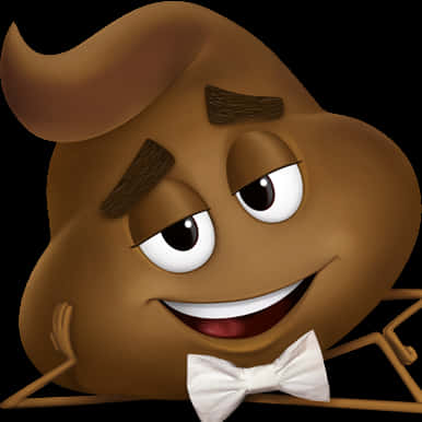 Smiling Poop Emojiwith Bowtie PNG Image