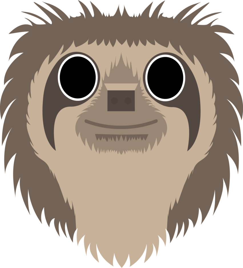 Smiling Sloth Cartoon Graphic PNG Image