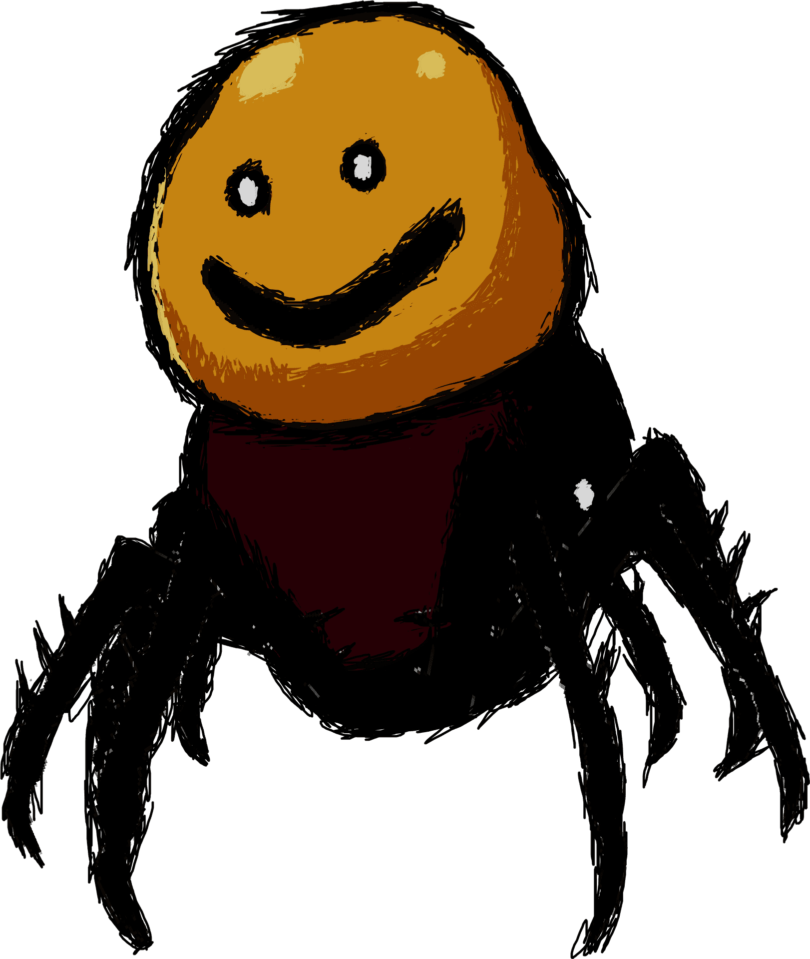 Smiling Spider Hybrid Creature PNG Image