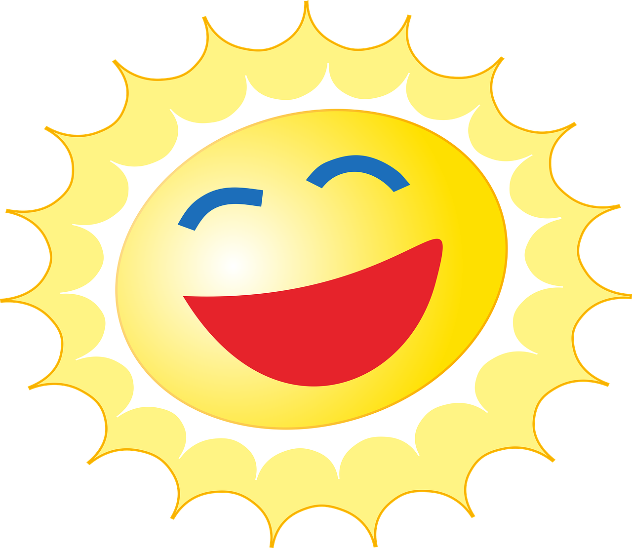 Smiling Sun Cartoon Graphic PNG Image