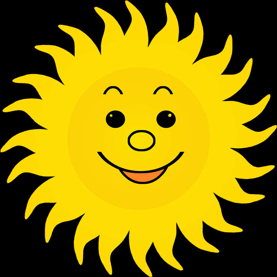 Smiling Sun Cartoon Graphic PNG Image