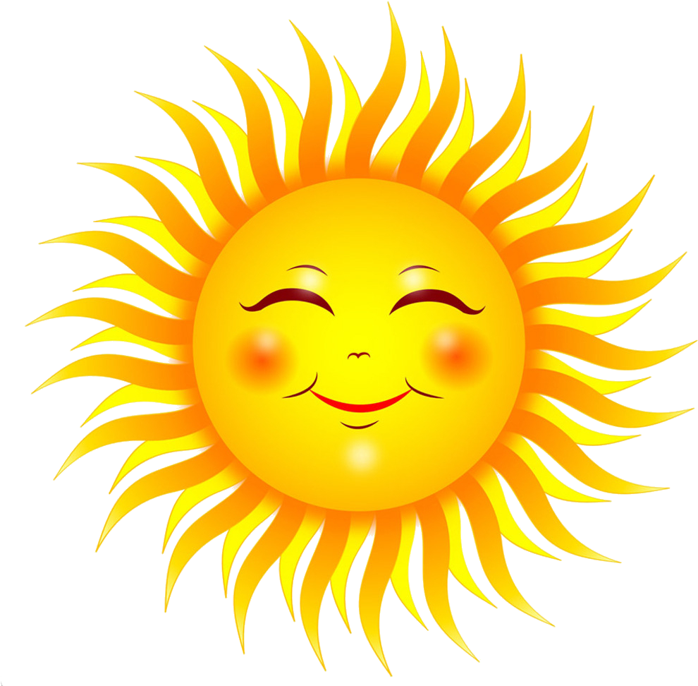 Smiling Sun Cartoon Illustration PNG Image