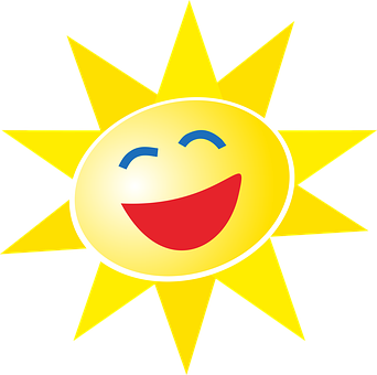 Smiling Sun Emoji Graphic PNG Image