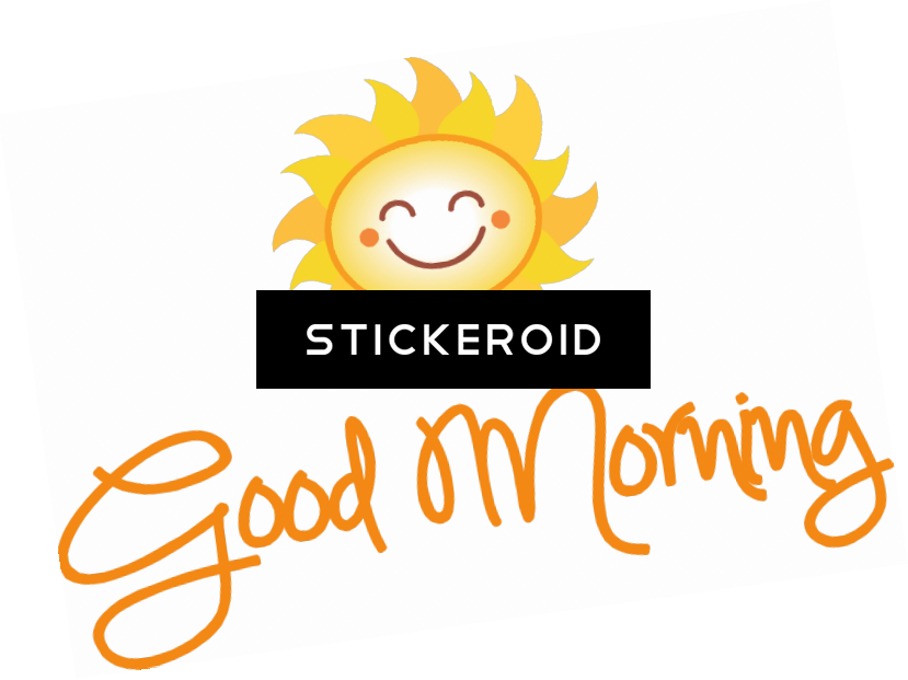 Smiling Sun Good Morning Greeting PNG Image