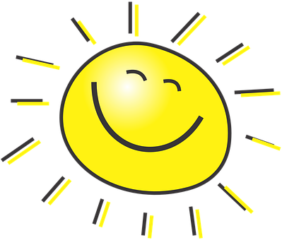 Smiling Sun Graphic PNG Image