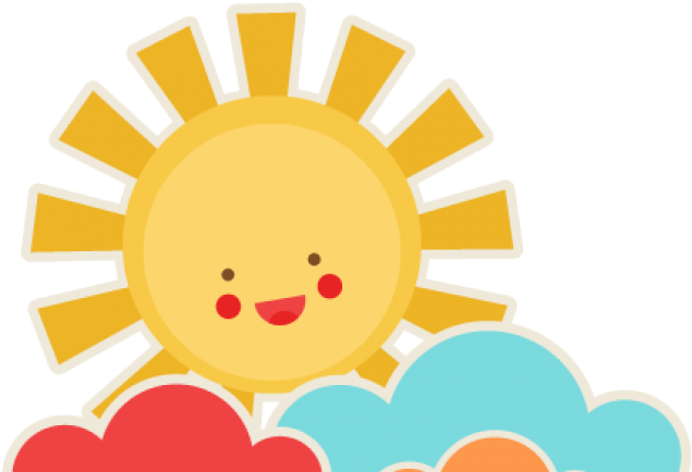 Smiling Sunand Clouds Illustration PNG Image