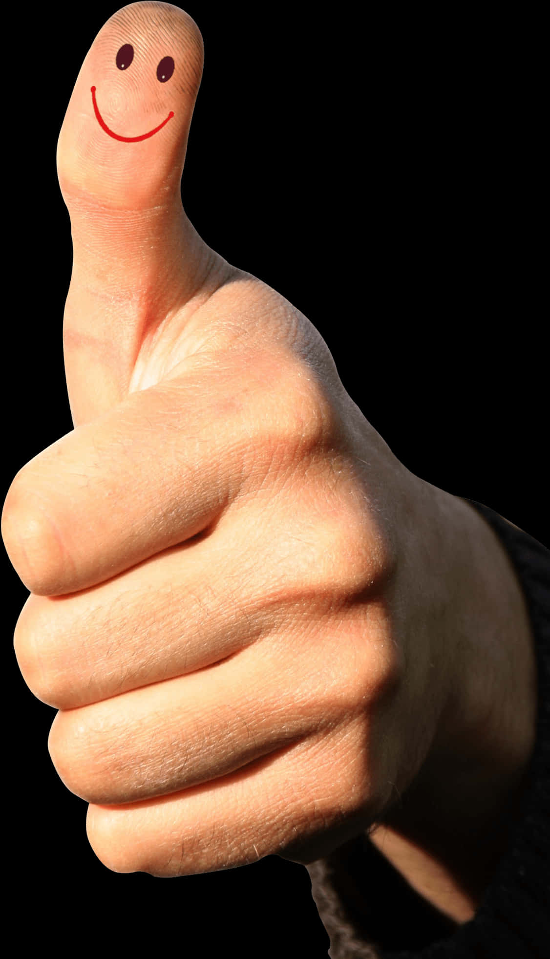 Smiling Thumb Up Gesture PNG Image