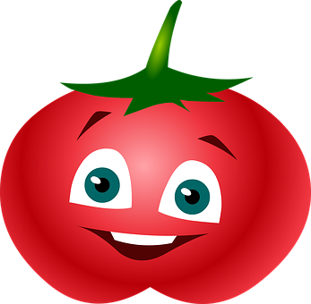 Smiling Tomato Cartoon Vector PNG Image