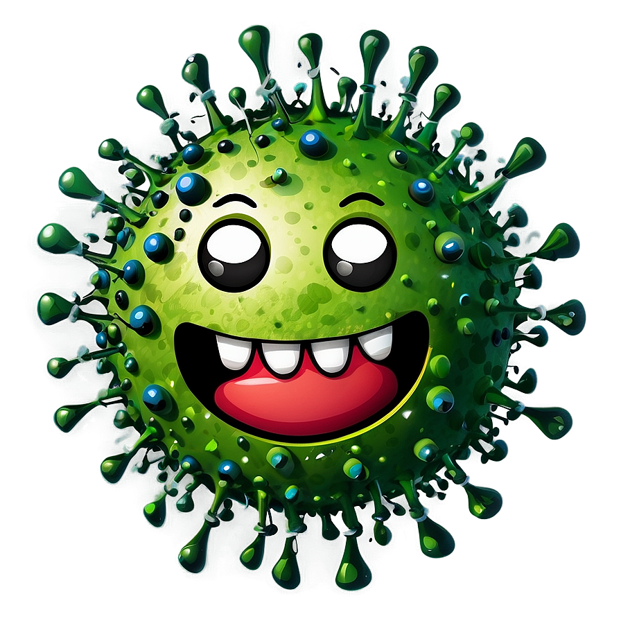 Smiling Virus Cartoon Png Dfi PNG Image