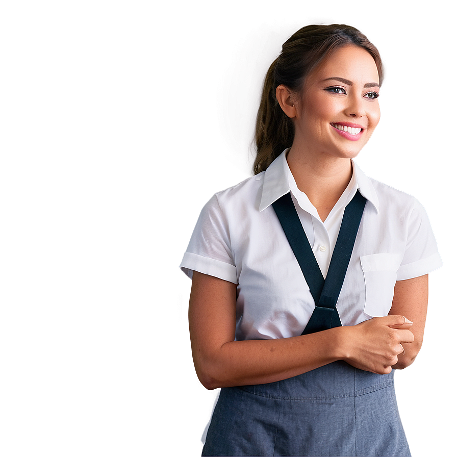 Smiling Waitress Png 06272024 PNG Image