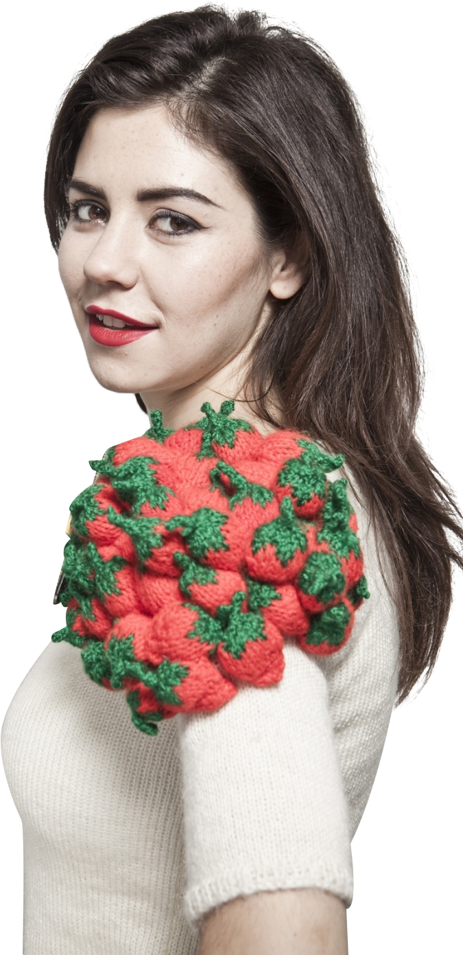 Smiling Woman Red Lipstick Crochet Top PNG Image