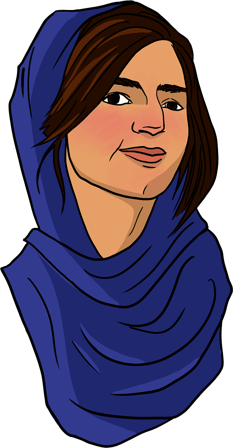 Smiling Womanin Blue Hijab PNG Image