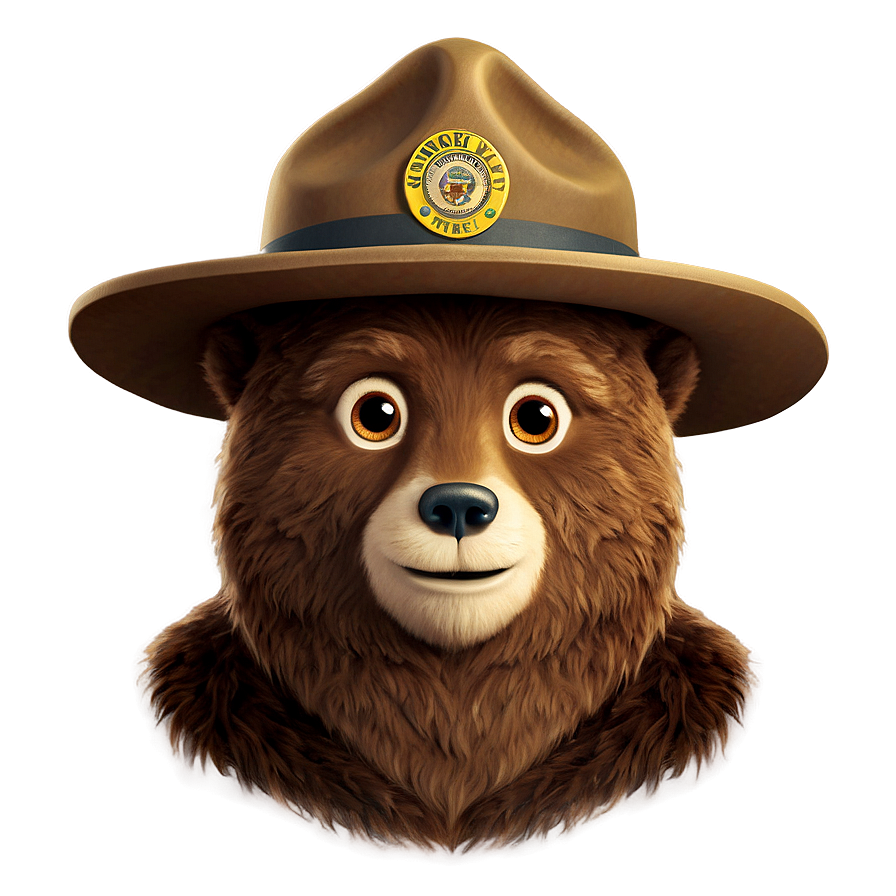 Smokey The Bear Cute Illustration Png Mdm PNG Image