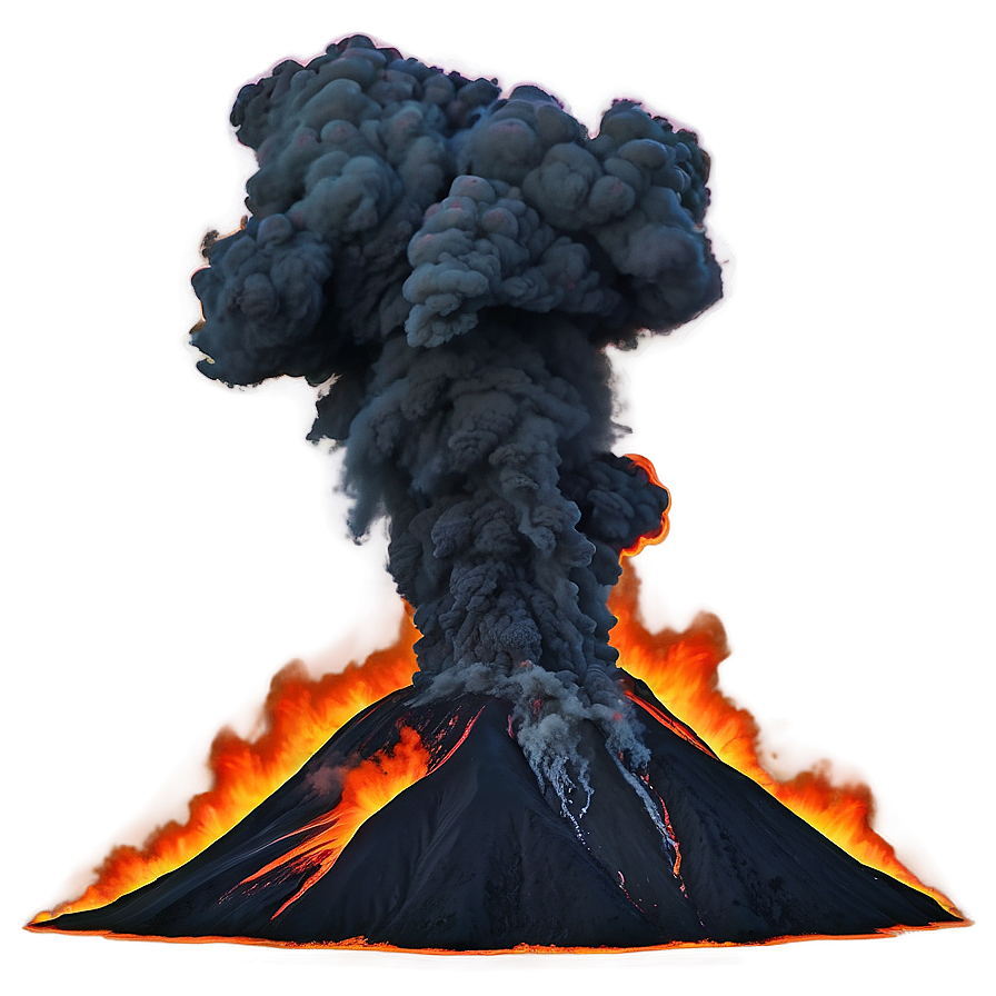 Smokey Volcanic Eruption Png 06262024 PNG Image