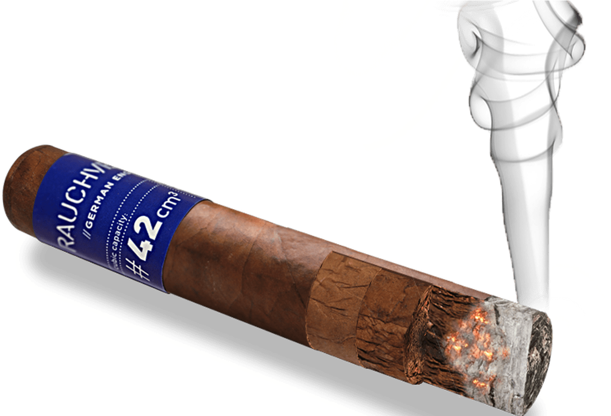 Smoking Cigar With Blue Band PNG Image