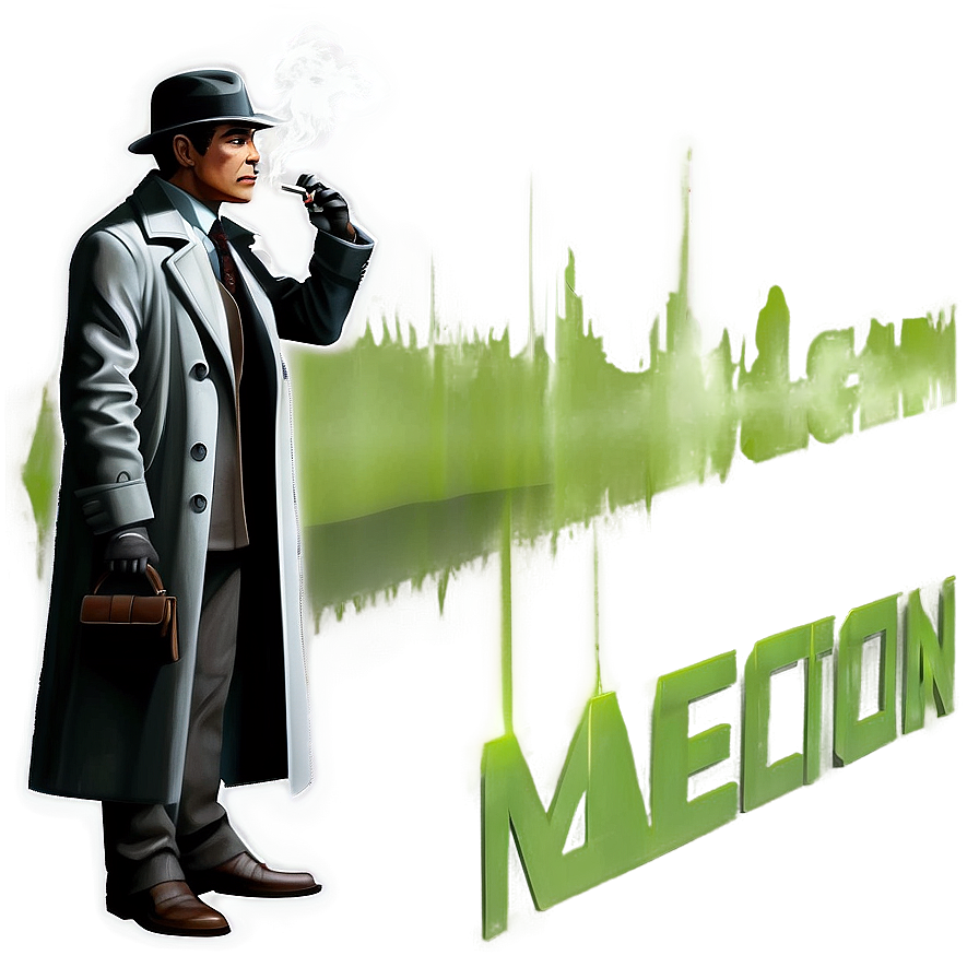 Smoking Detective Character Png Peo PNG Image