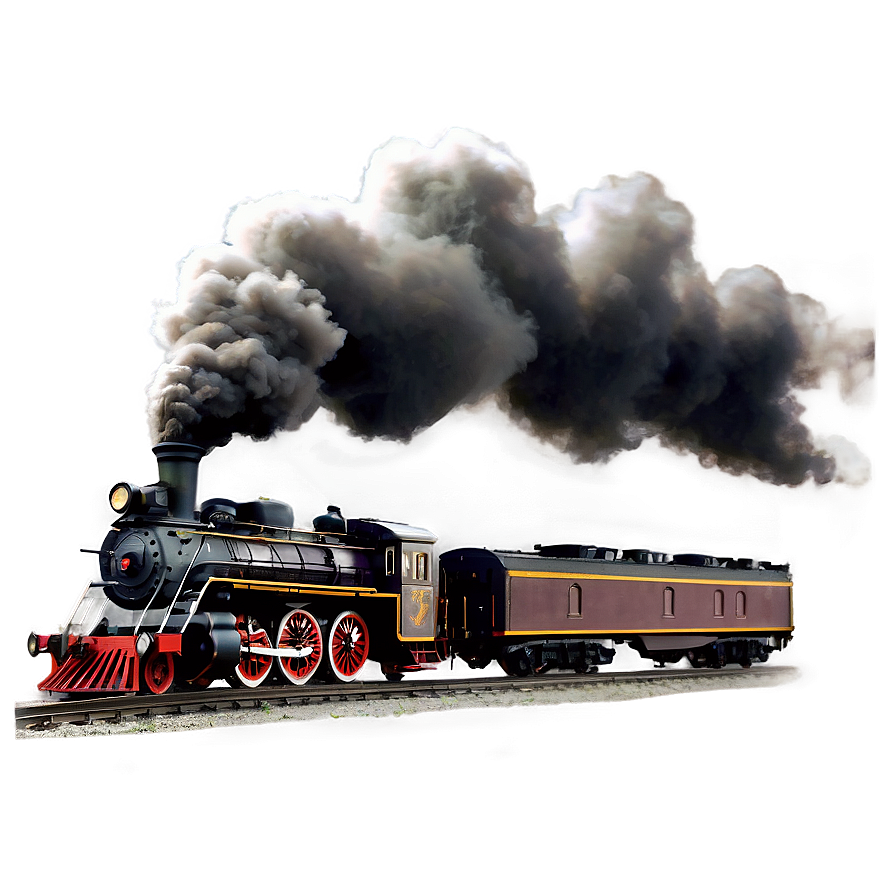 Smoking Vintage Locomotive Png 6 PNG Image