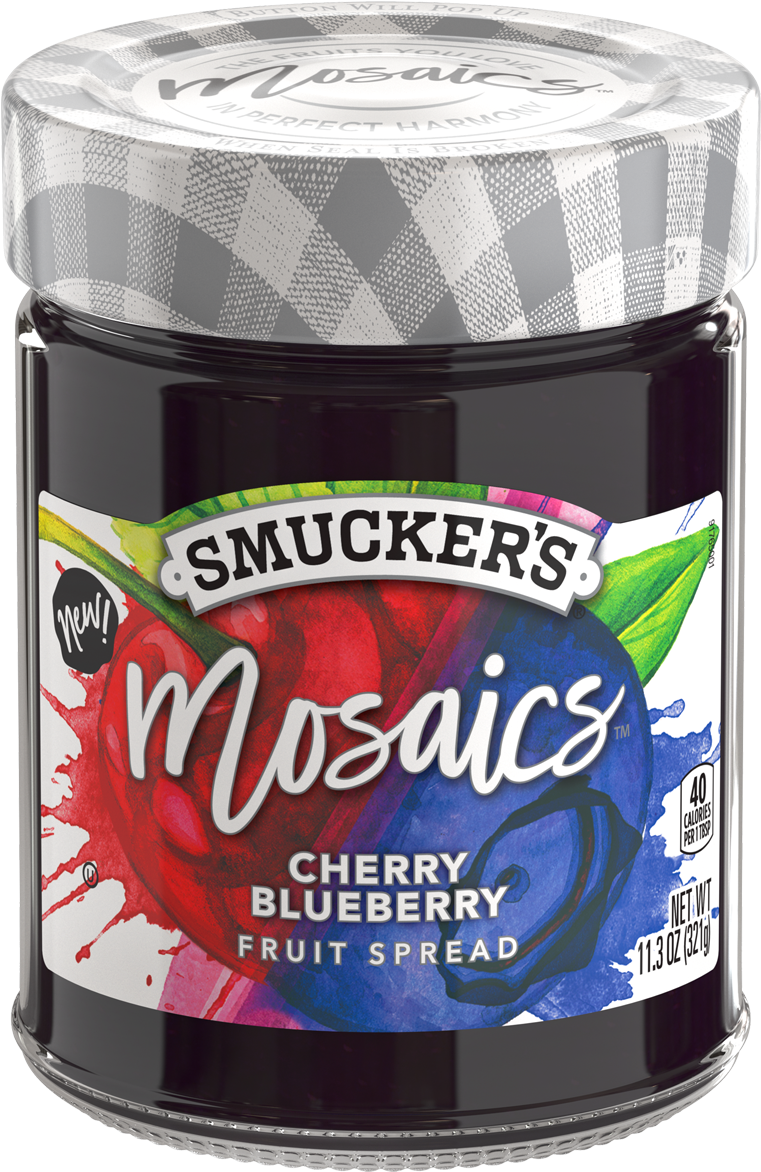 Smuckers Mosaics Cherry Blueberry Fruit Spread PNG Image