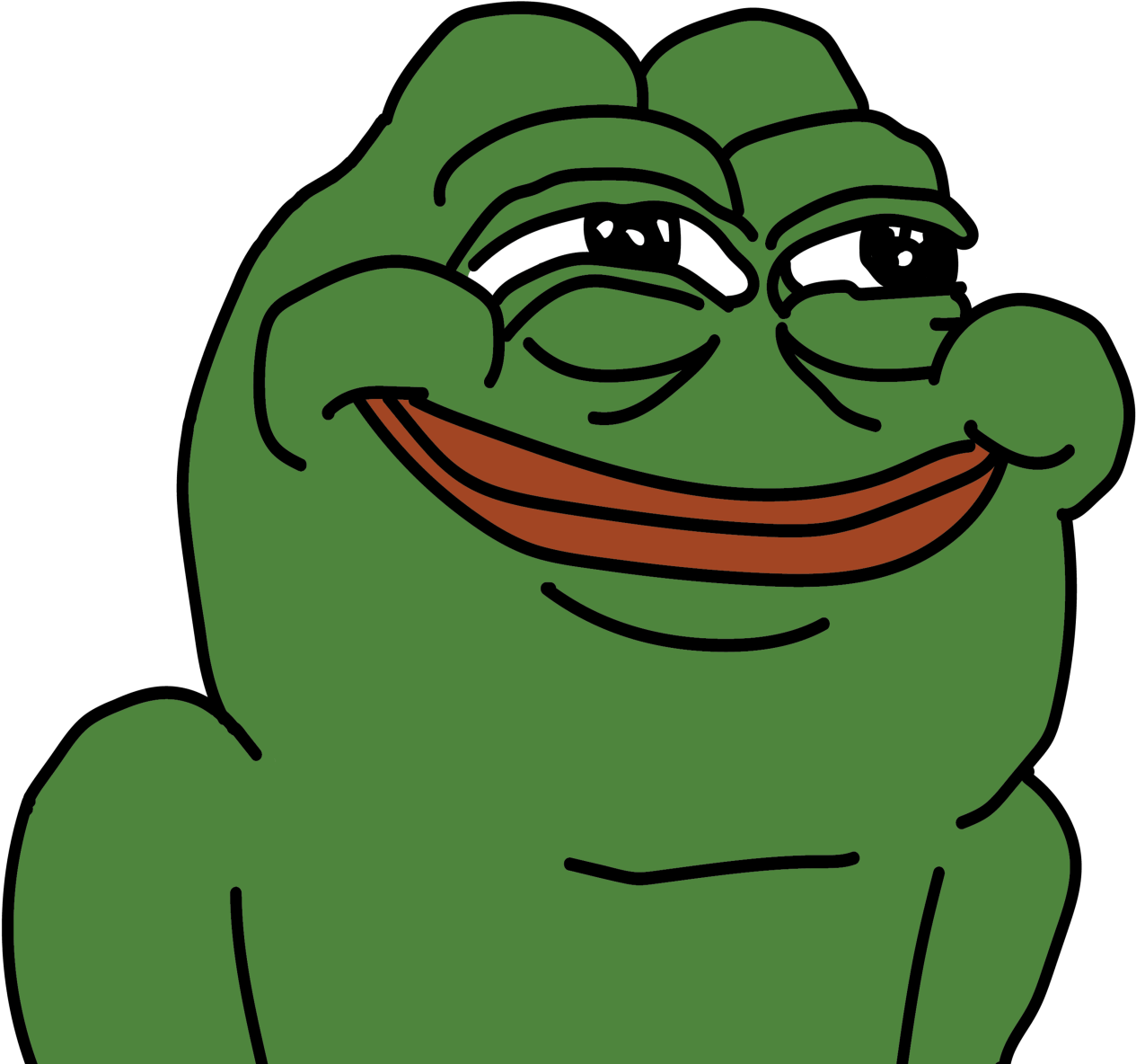 Smug Pepe Frog Meme PNG Image