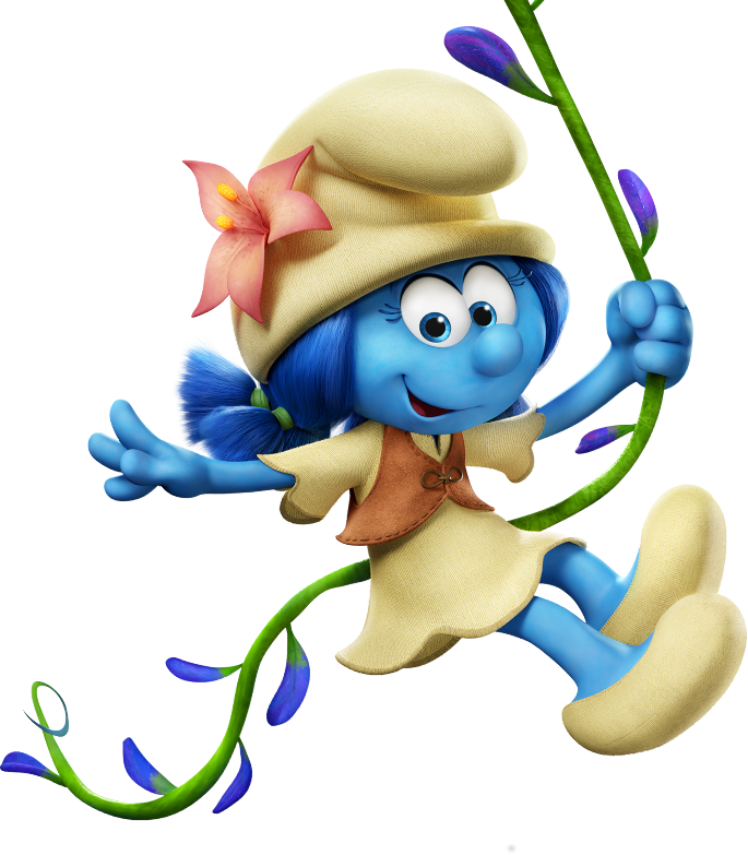 Smurfette Swingingon Flower Stem PNG Image