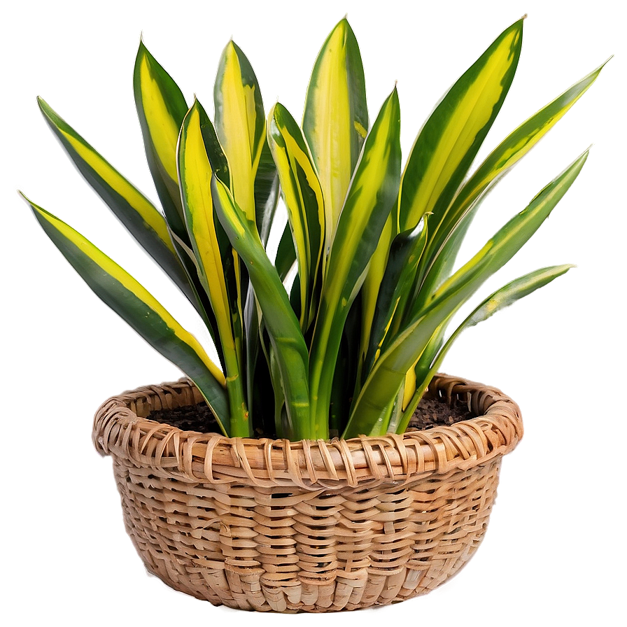 Snake Plant In Basket Png 24 PNG Image