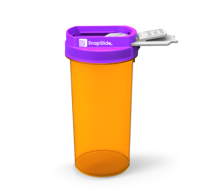 Snap Slide Pill Bottlewith Open Cap PNG Image