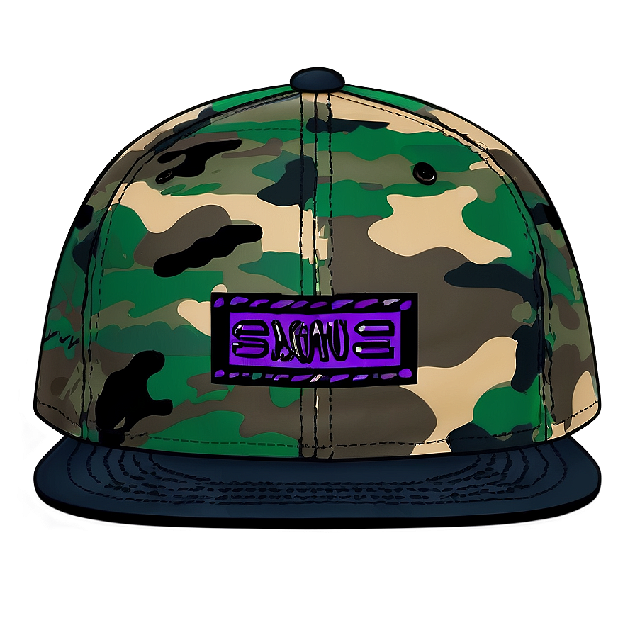 Snapback With Camouflage Pattern Png Qkj PNG Image