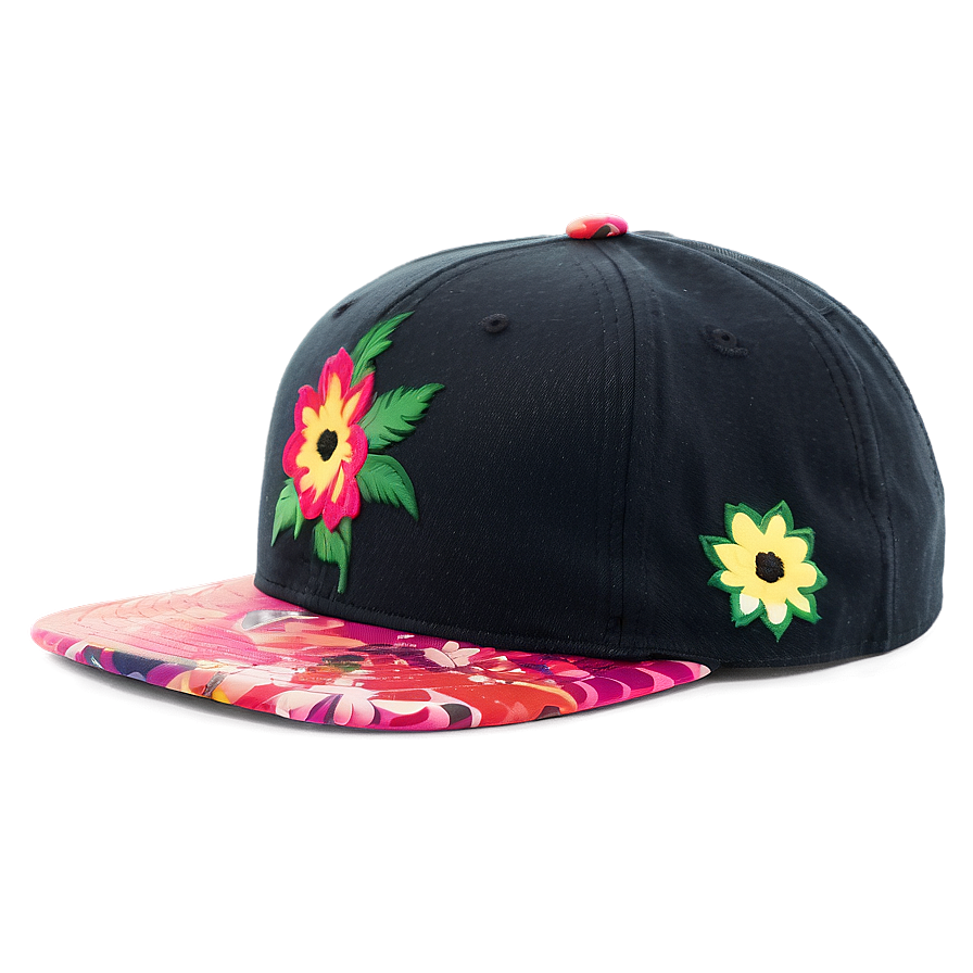 Snapback With Floral Print Png 06262024 PNG Image