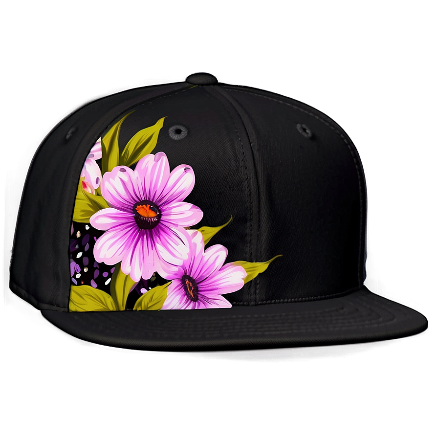 Snapback With Floral Print Png Kfo90 PNG Image