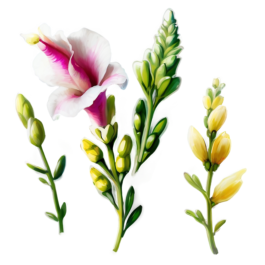 Snapdragon Flower Drawing Png Wdw61 PNG Image