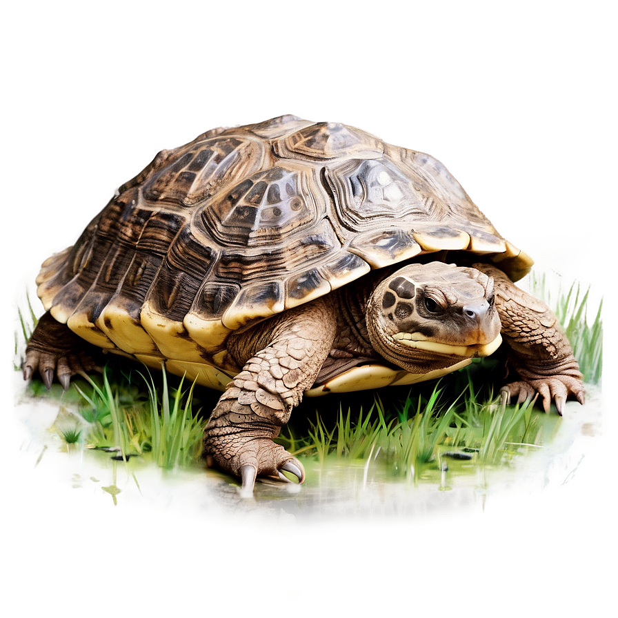 Snapping Turtle In Habitat Illustration Png Uog90 PNG Image