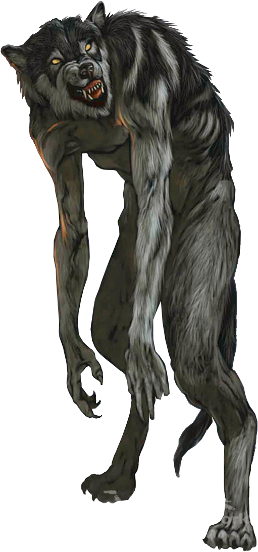 Snarling Werewolf Artwork PNG Image