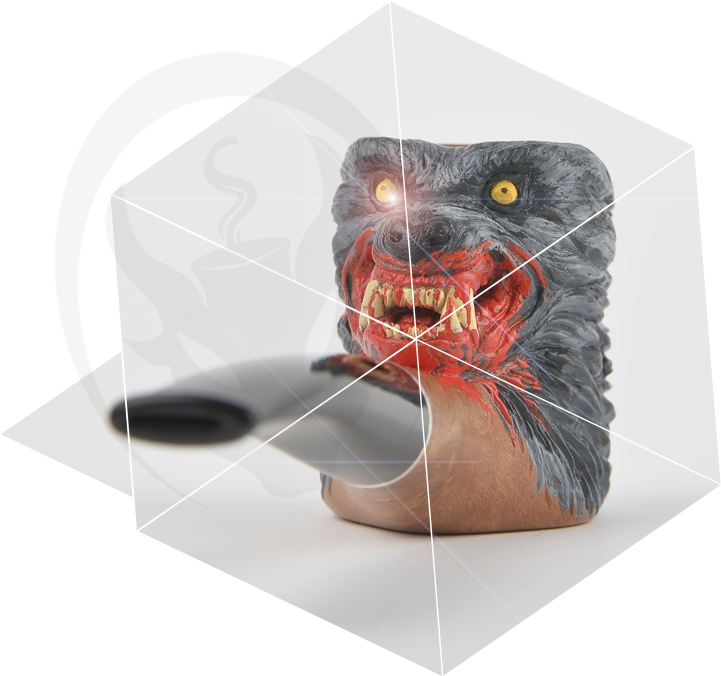 Snarling Werewolf Cup Design PNG Image