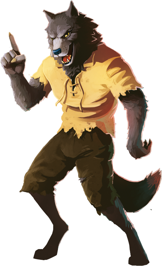 Snarling Werewolf Illustration PNG Image