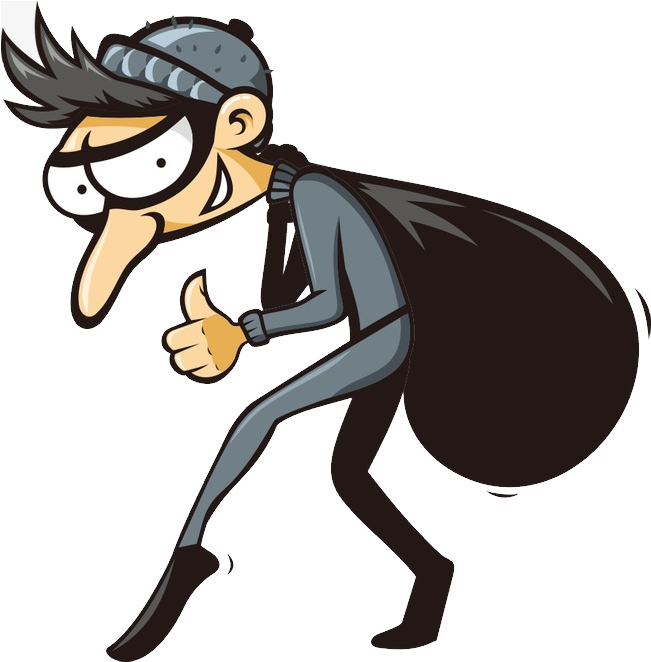 Sneaky Cartoon Thief PNG Image