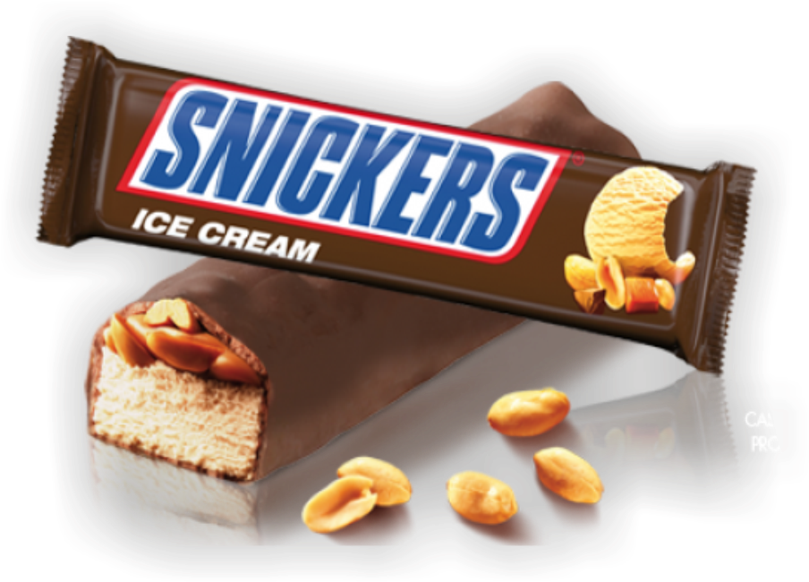 Snickers Ice Cream Bar Product Showcase PNG Image