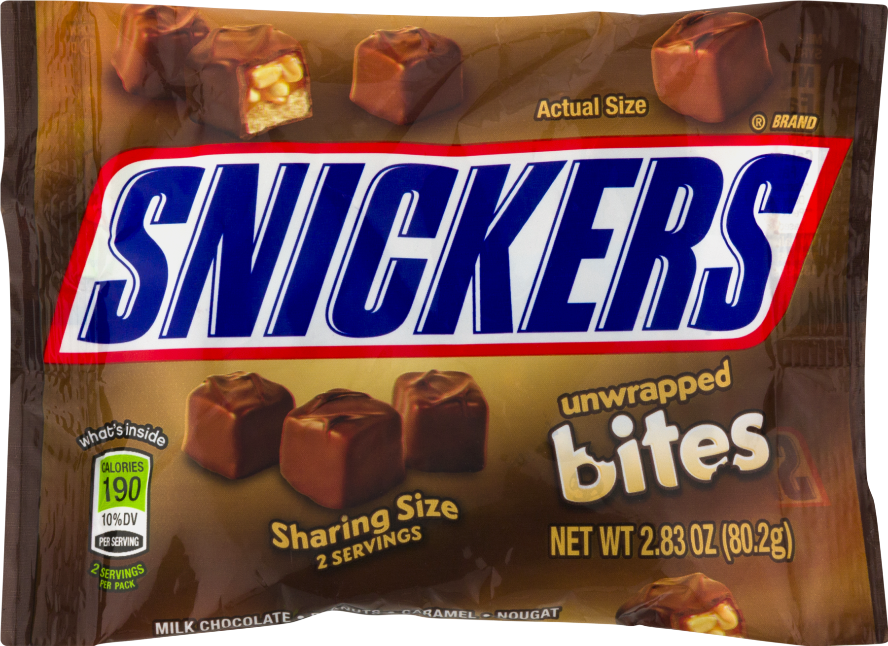 Snickers Unwrapped Bites Sharing Size Package PNG Image