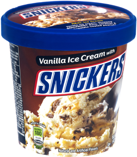 Snickers Vanilla Ice Cream Tub PNG Image