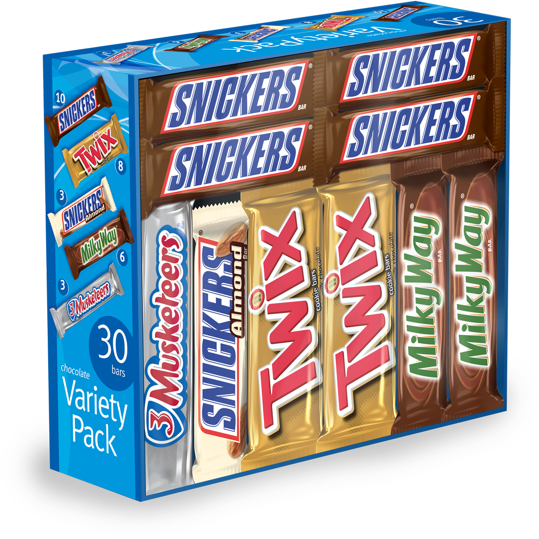 Snickers Variety Pack Chocolate Bars PNG Image