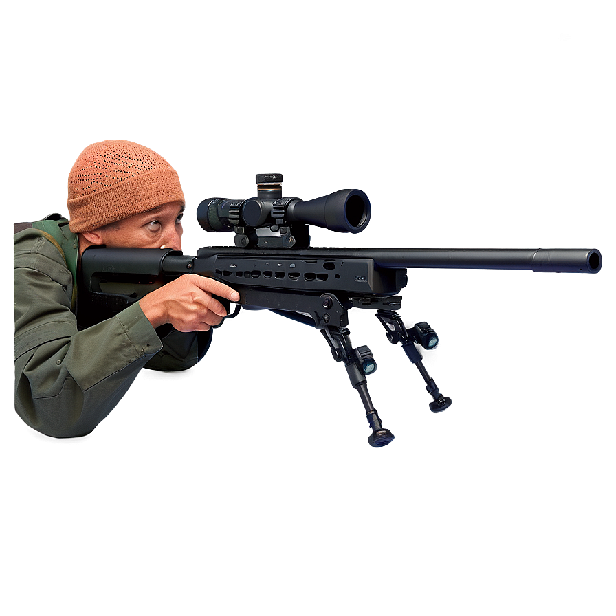 Sniper Rifle In Action Pose Png Aou PNG Image