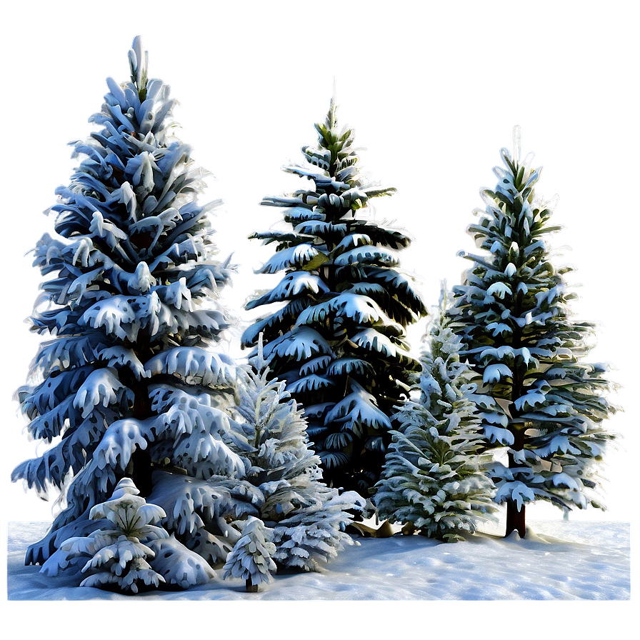 Snow-capped December Trees Png Ncn PNG Image