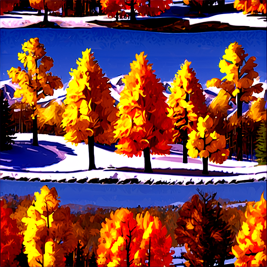 Snow Capped Fall Trees Png 06212024 PNG Image