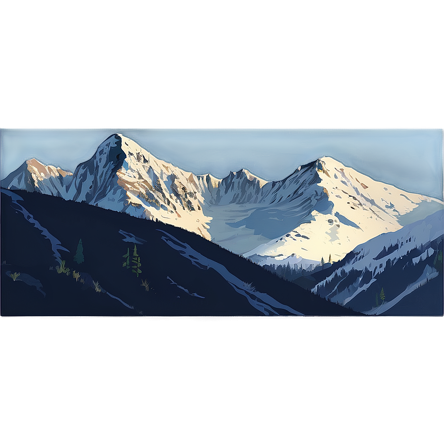 Snow-capped Peaks Landscape Png Rku PNG Image