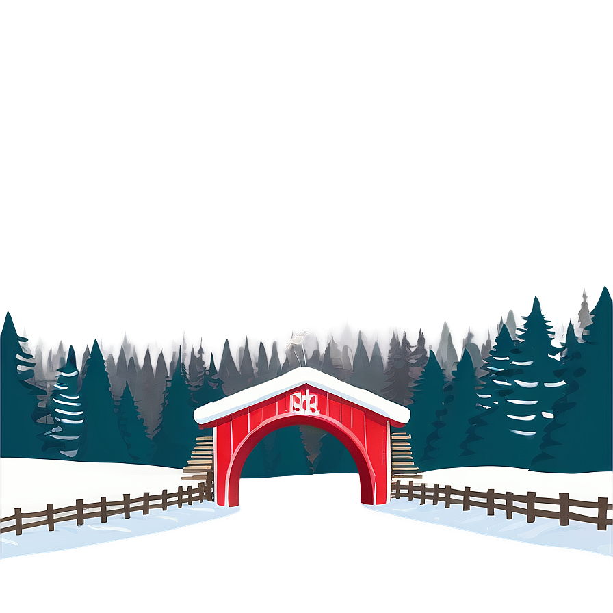 Snow-covered Bridge Winter Png Gxw PNG Image