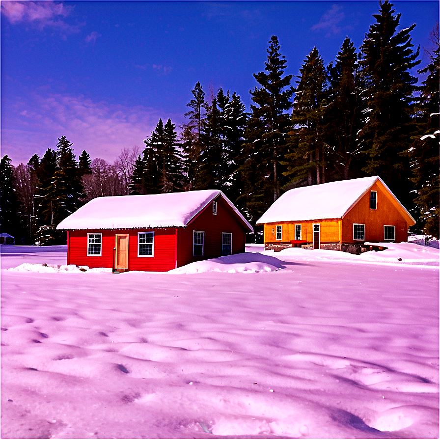 Snow-covered Cabins In Maine Png 71 PNG Image