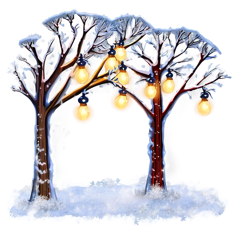 Snow Covered Christmas Lights Png Lkr8 PNG Image