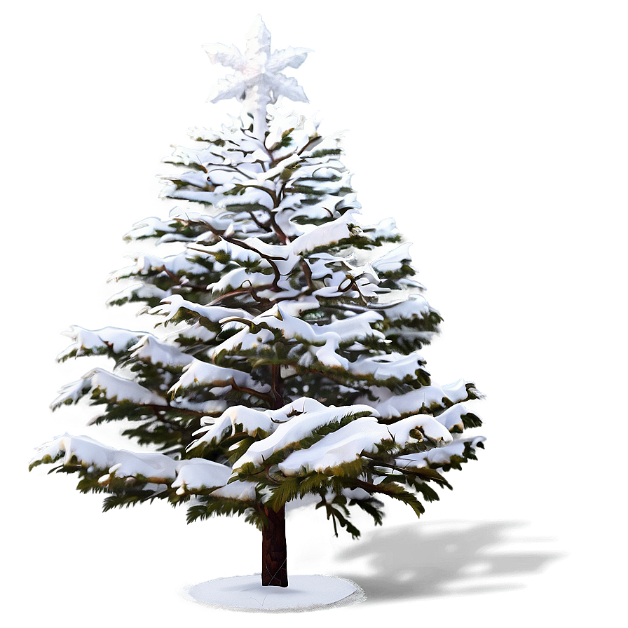 Snow-covered Christmas Tree Png Pde PNG Image