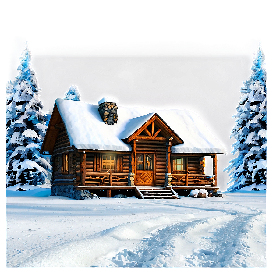 Snow-covered Log Cabin Png Rvi88 PNG Image