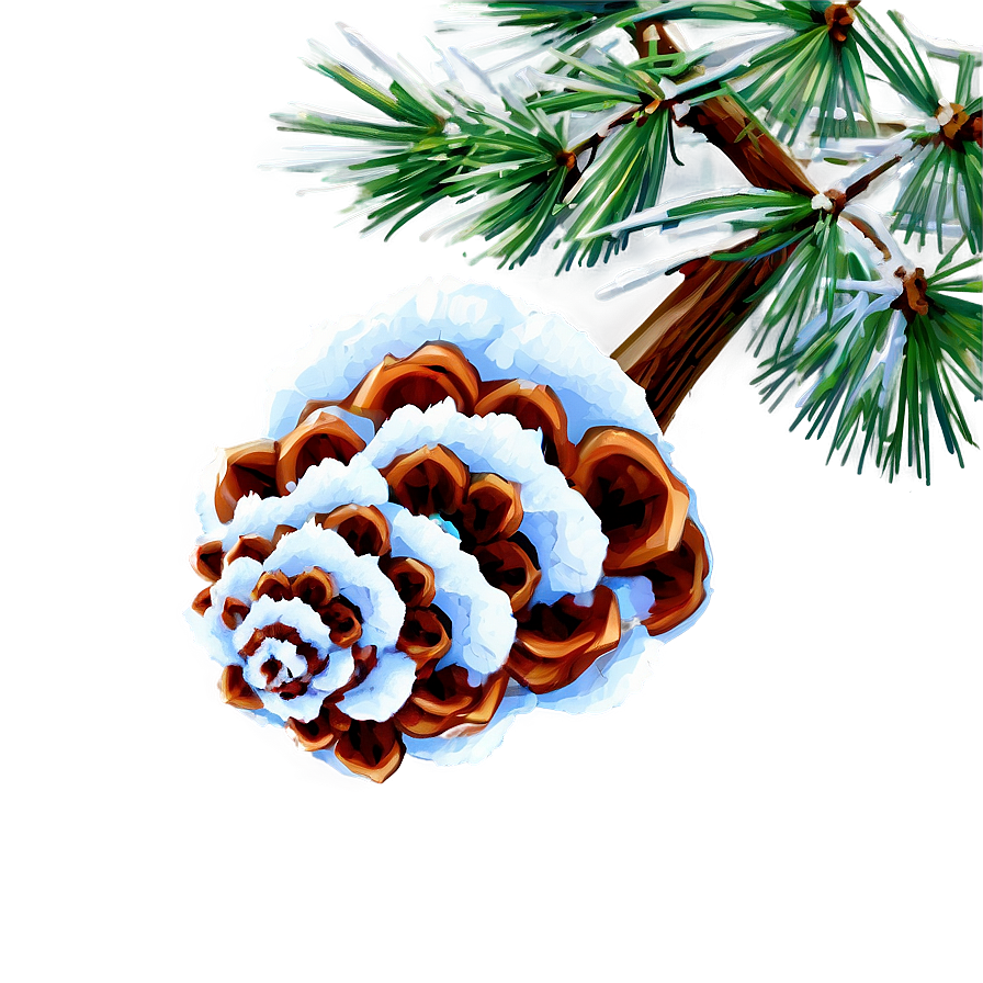 Snow-covered Pine Cones Png 06252024 PNG Image